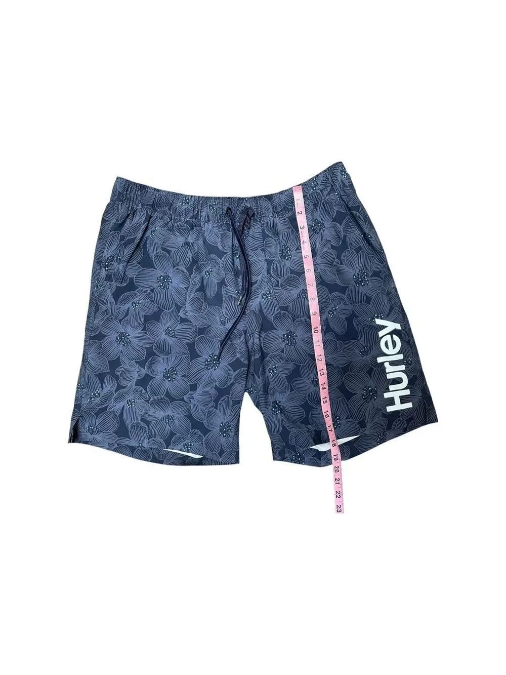 Hurley Phantom Floral Board Shorts XL Blue Hybrid Swim Trunks Lined Drawstring